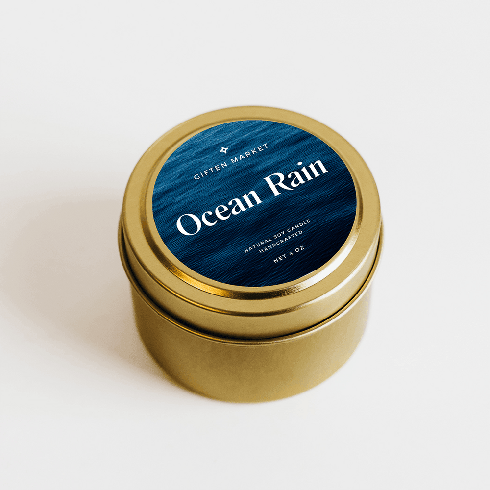 Ocean Rain Gold Travel Candle - Giften Market