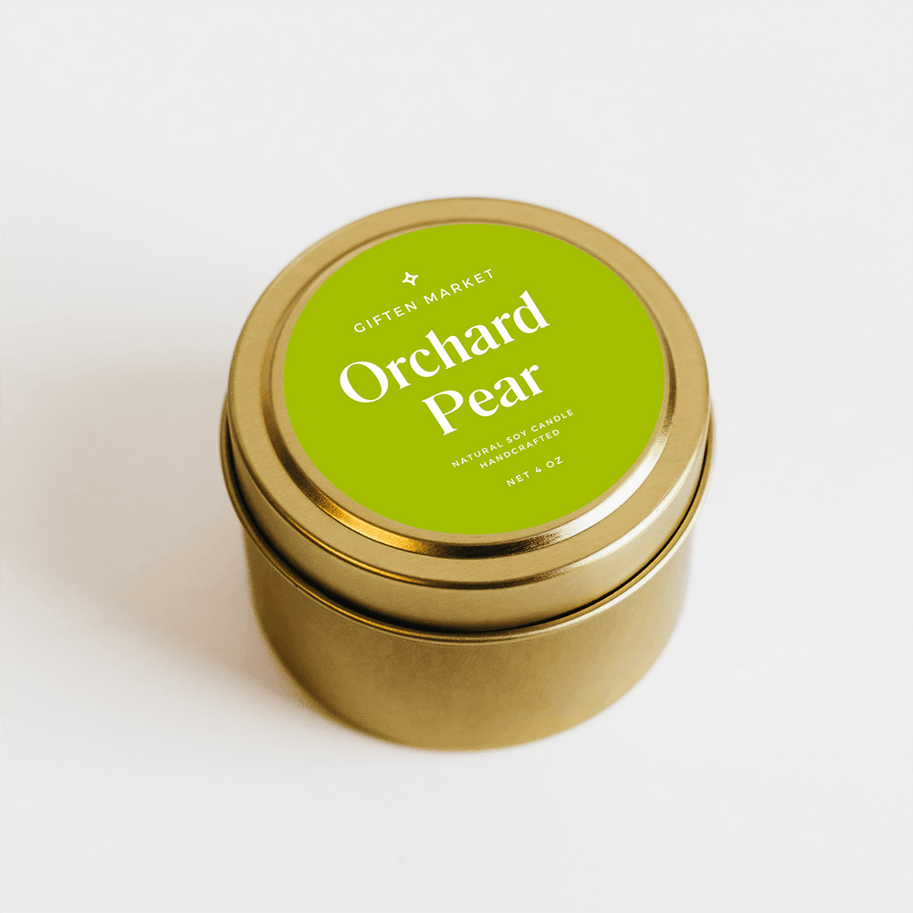Orchard Pear Gold Travel Candle - Giften Market