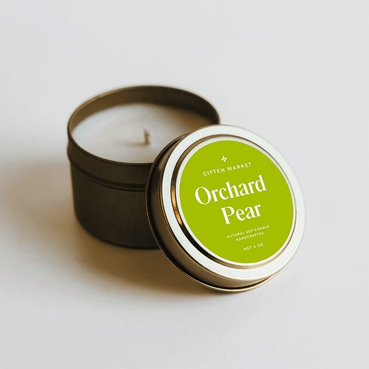 Orchard Pear Gold Travel Candle - Giften Market