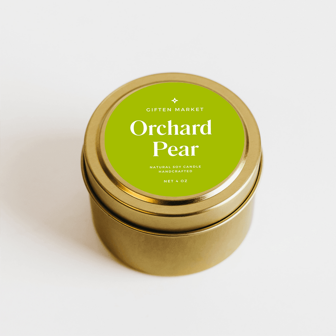 Orchard Pear Gold Travel Candle - Giften Market