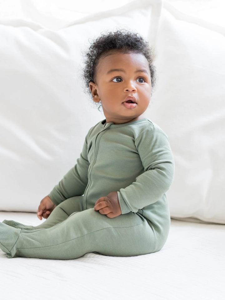 Organic Baby Peyton Zipper Sleeper - Thyme - Giften Market