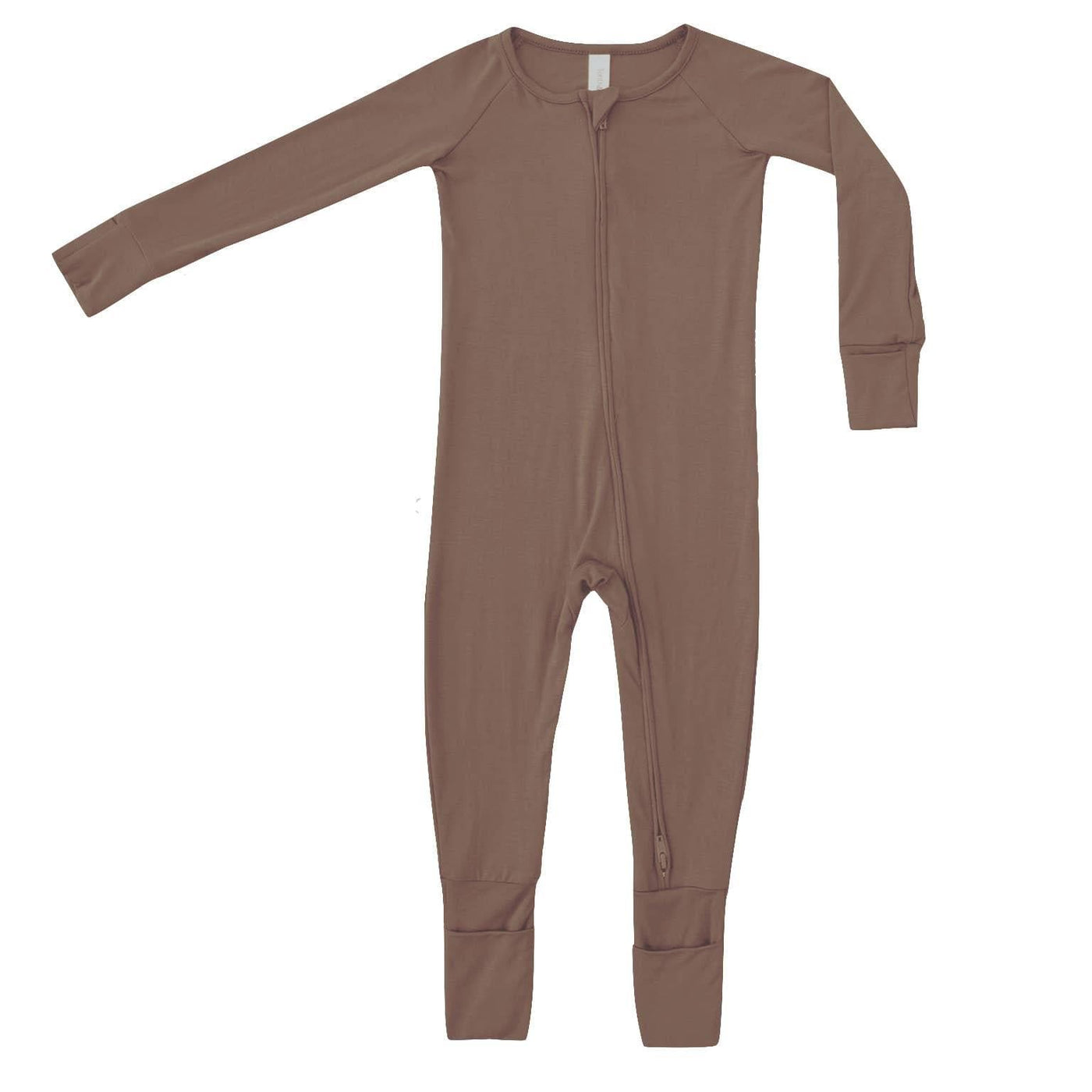 Organic Bamboo Viscose 2 Way Zipper Romper - Mocha - Giften Market