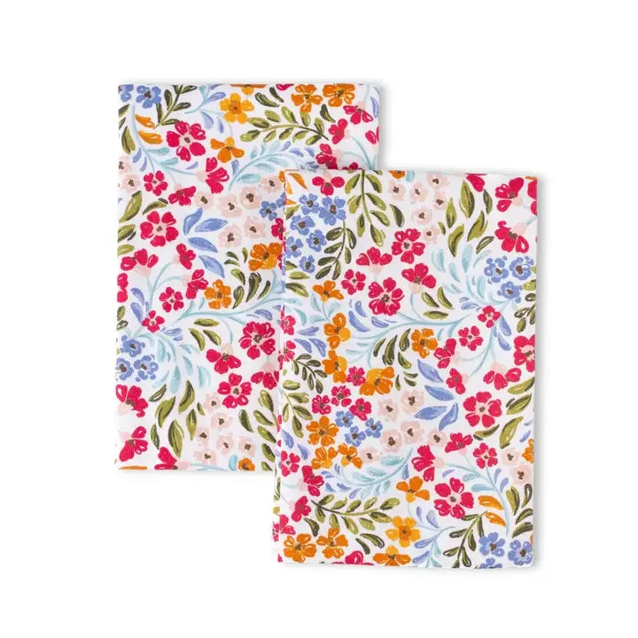 Pack of 2 Floral Filigree Tea Towels