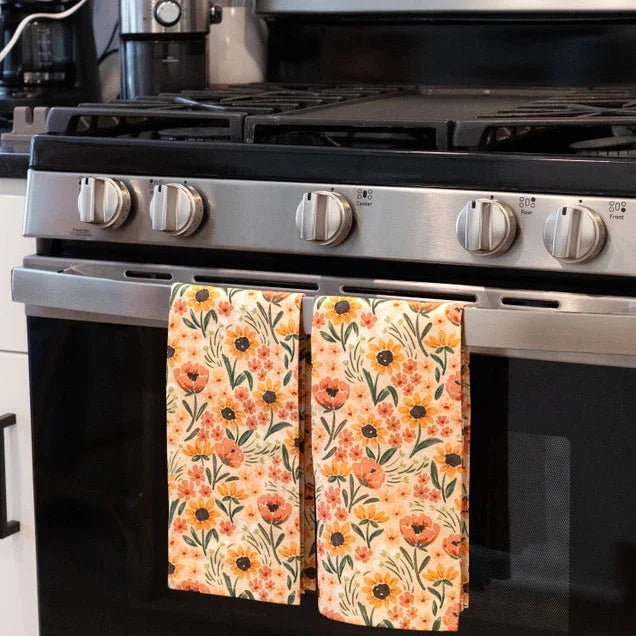 Pack of 2 Sunny Poppies Floral Tea Towels