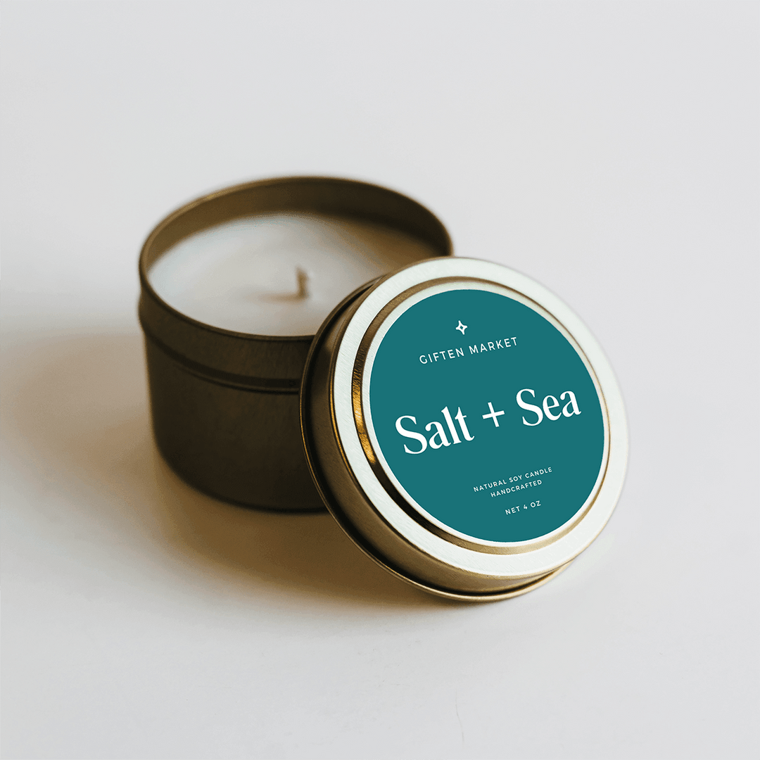 Salt & Sea Gold Travel Candle - Giften Market
