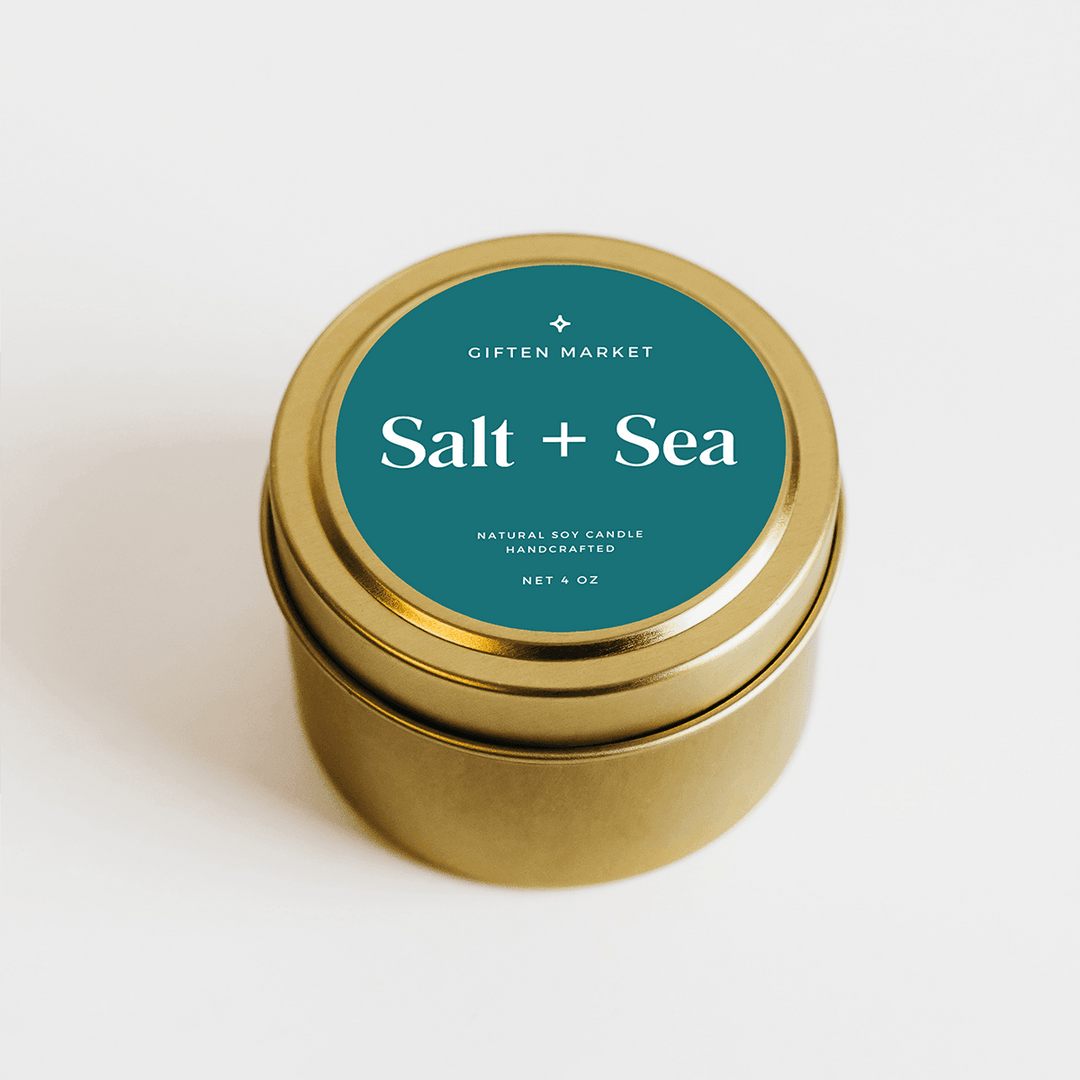 Salt & Sea Gold Travel Candle - Giften Market