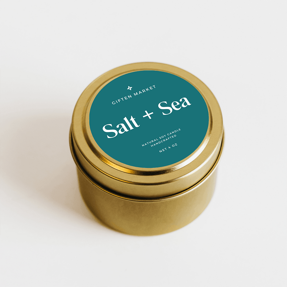 Salt & Sea Gold Travel Candle - Giften Market