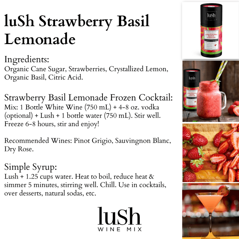 Strawberry Basil Lemonade Craft Cocktail Mix - Giften Market