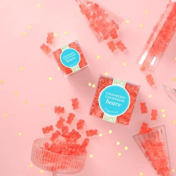 Strawberry Champagne Bears - Small Candy Cube - Giften Market