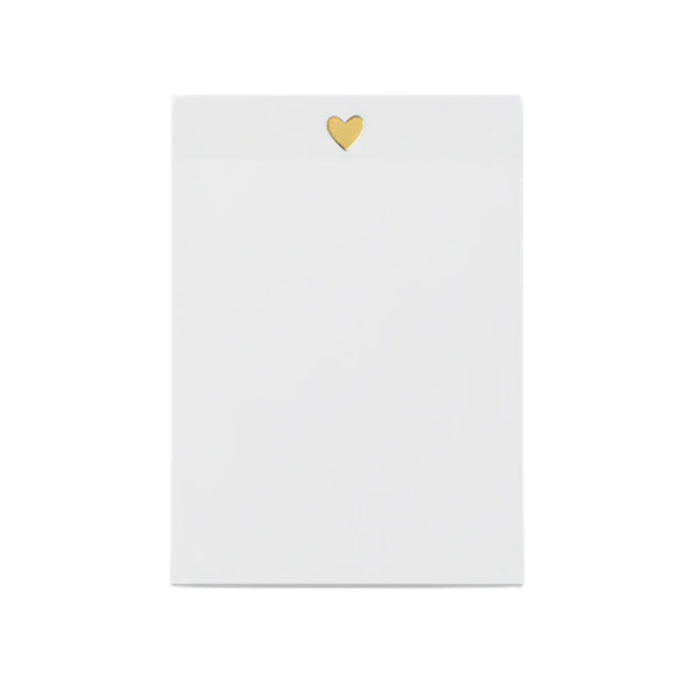 Tall Heart Sticky Notes - Gold Foil Design - Giften Market