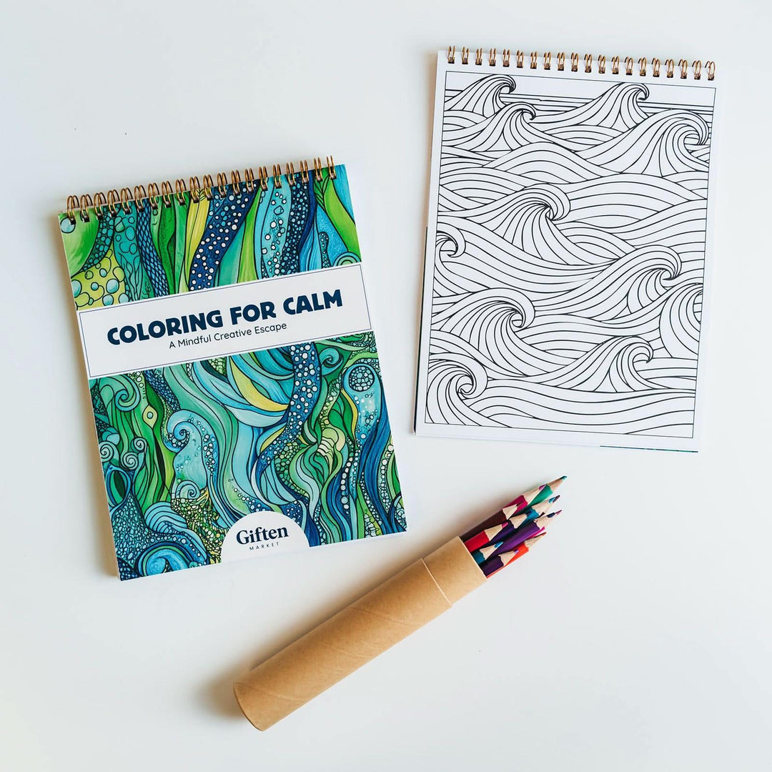 The Coloring For Calm Book & Colored Pencils Duo - Giften Market