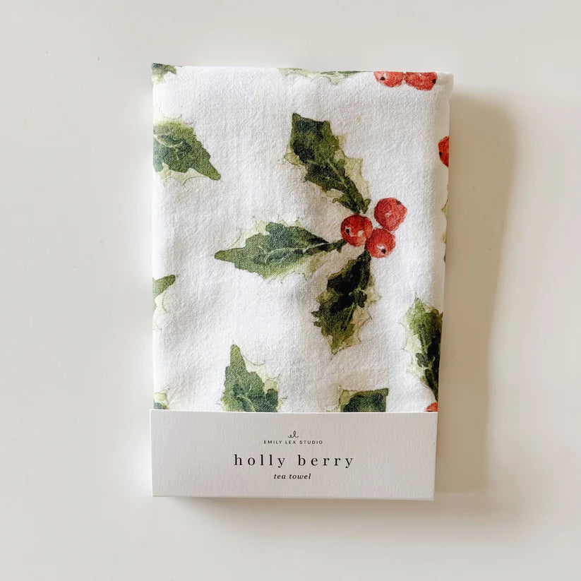 Holly Berry Tea Towel