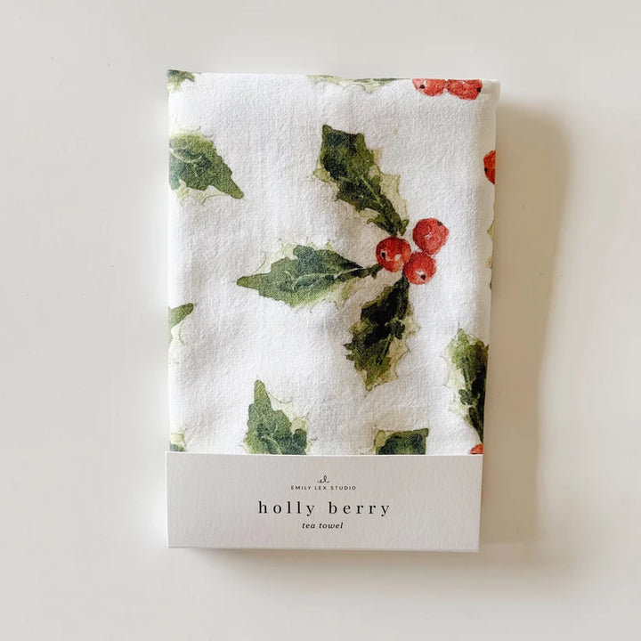 Holly Berry Tea Towel