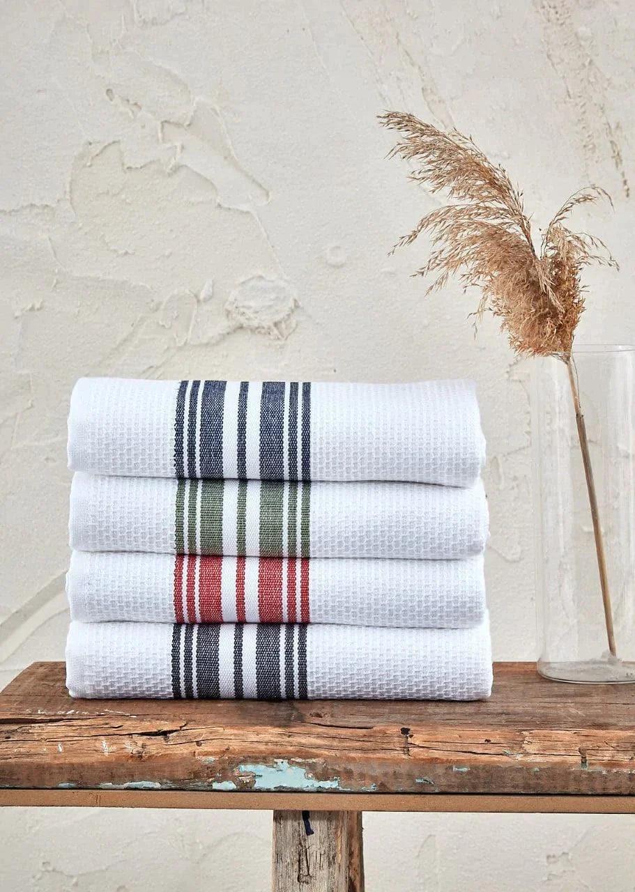 Waffle Kitchen Towel - Black/White Stripe - Giften Market