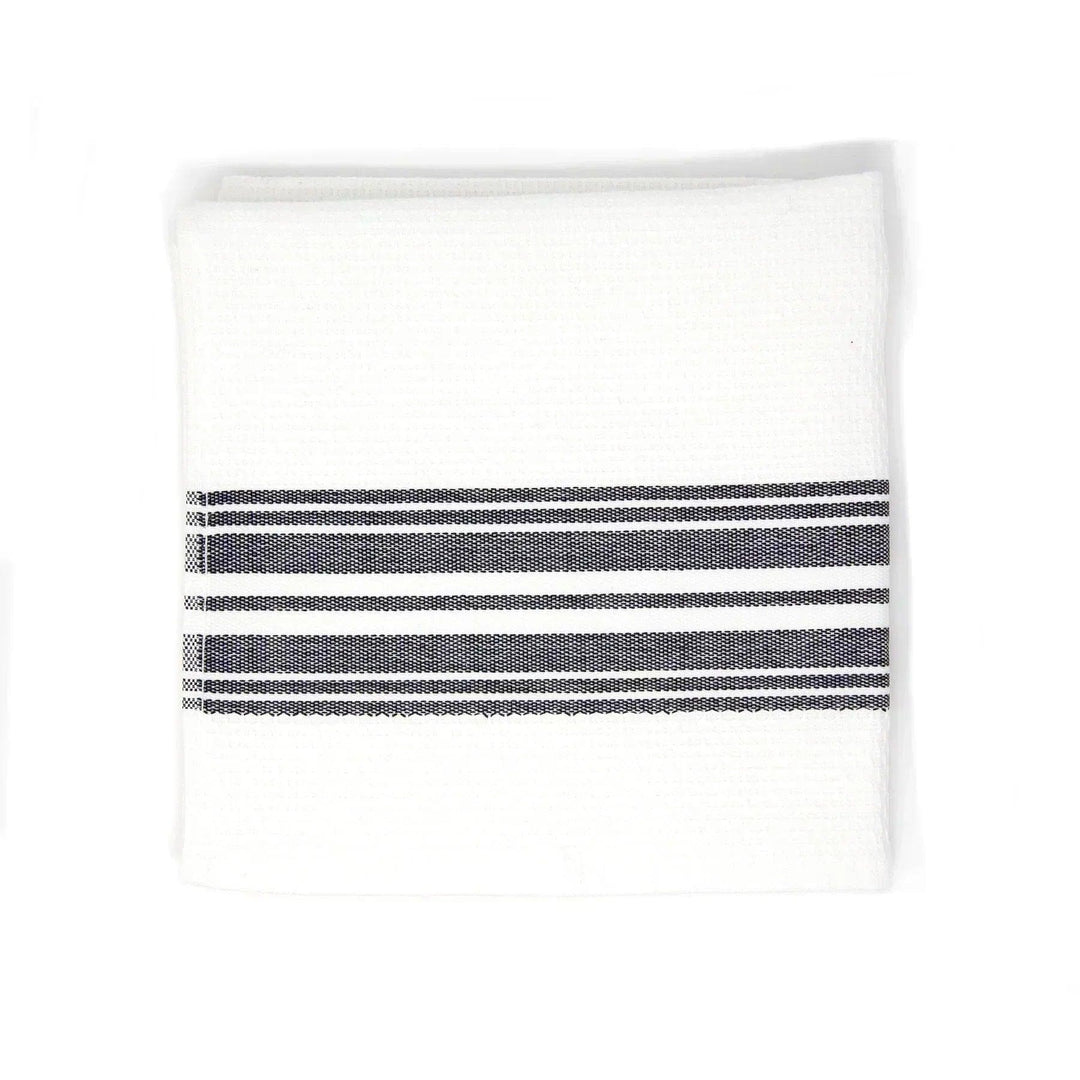 Waffle Kitchen Towel - Black/White Stripe - Giften Market