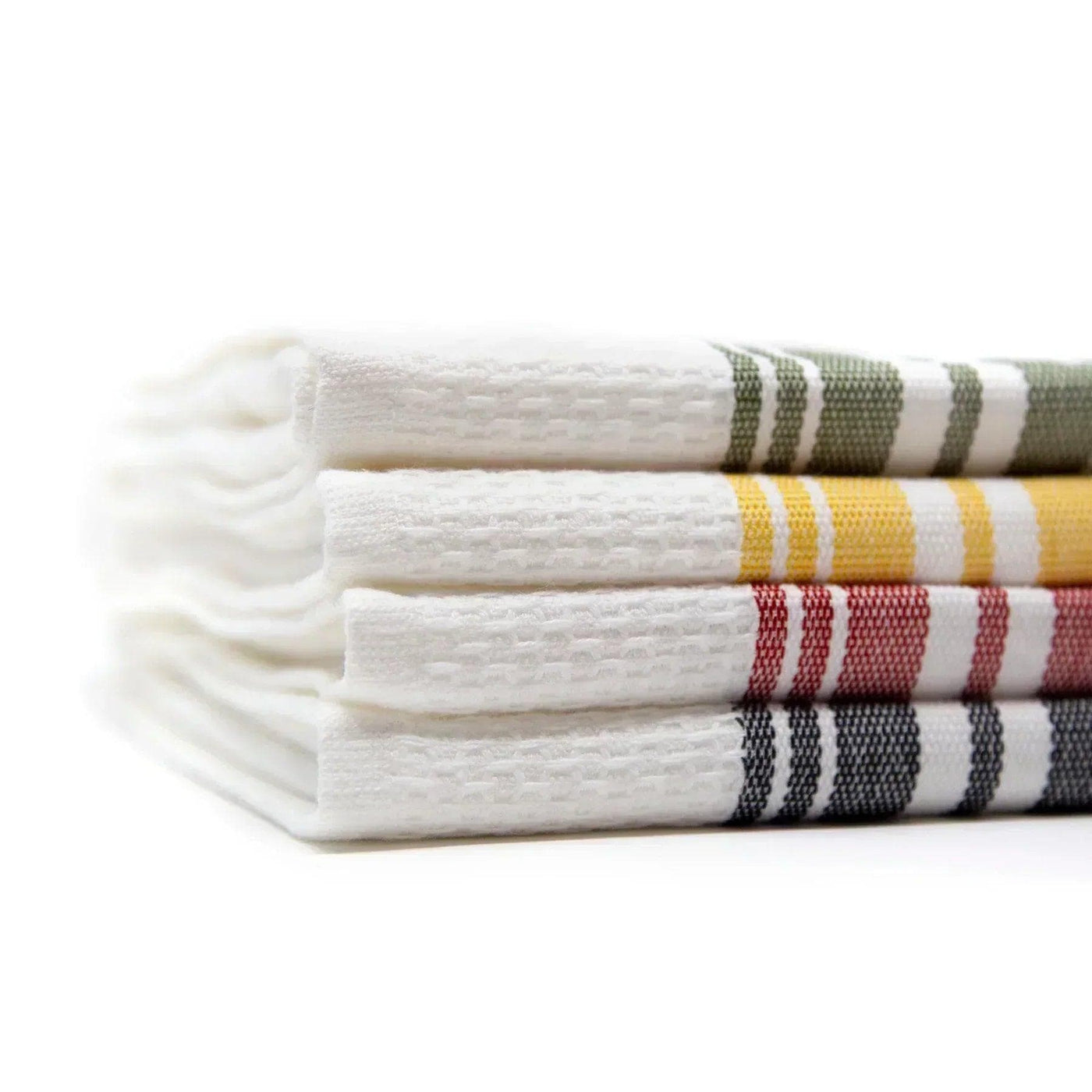 Waffle Kitchen Towel - Green/White Stripe - Giften Market