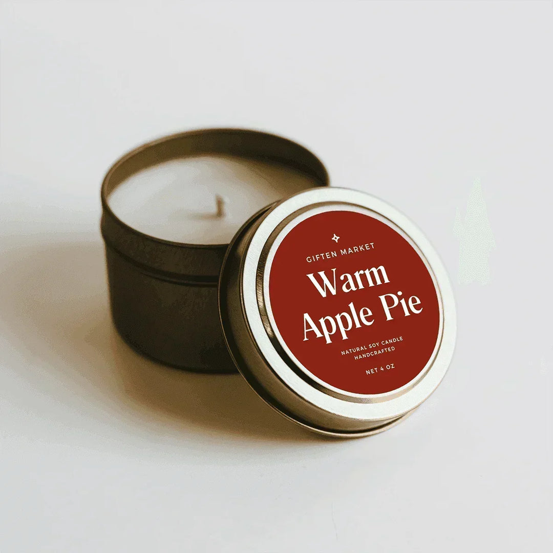 Warm Apple Pie Gold Travel Candle - Giften Market