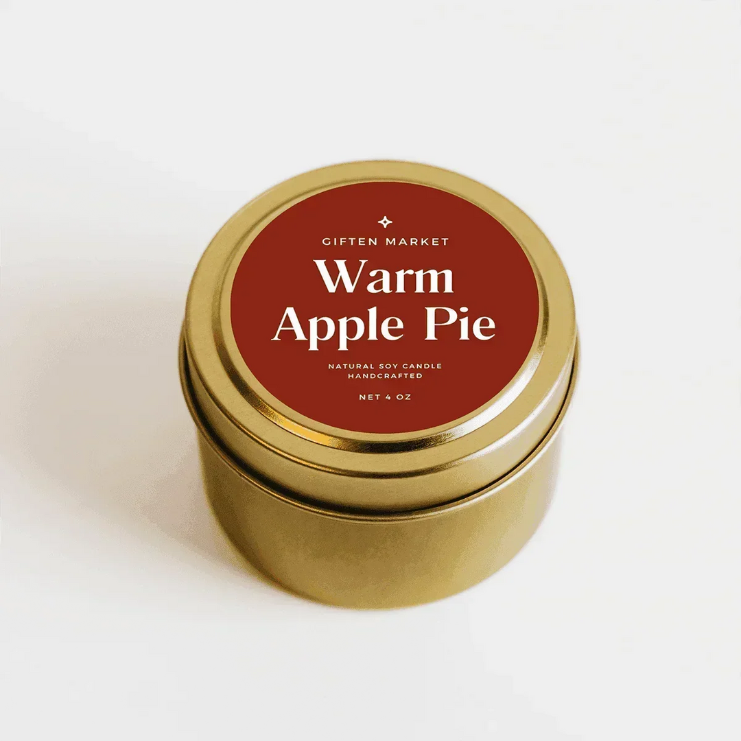 Warm Apple Pie Gold Travel Candle - Giften Market