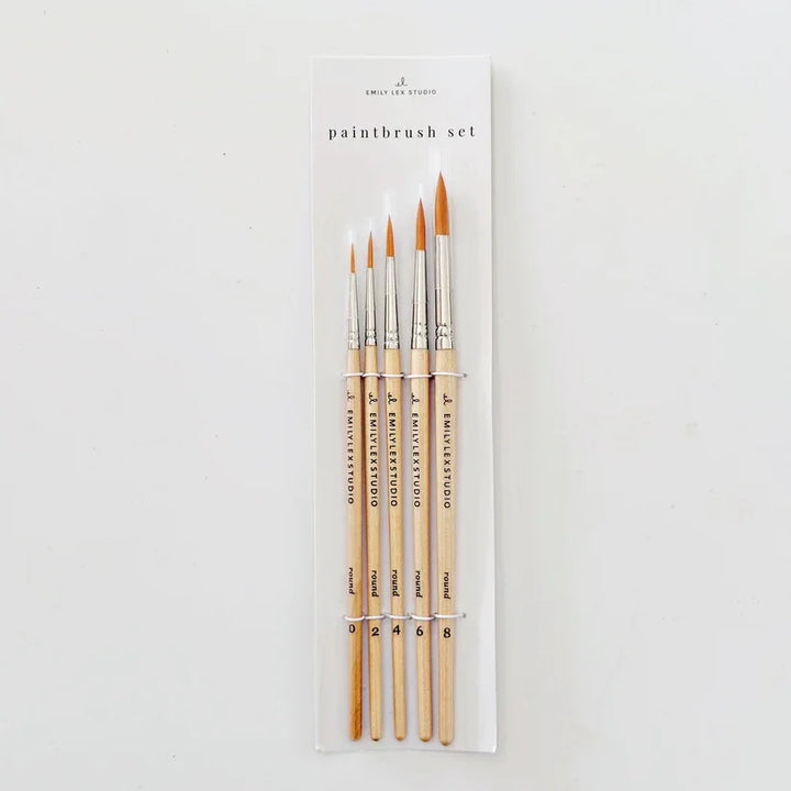 Watercolor Wooden Paintbrush Set