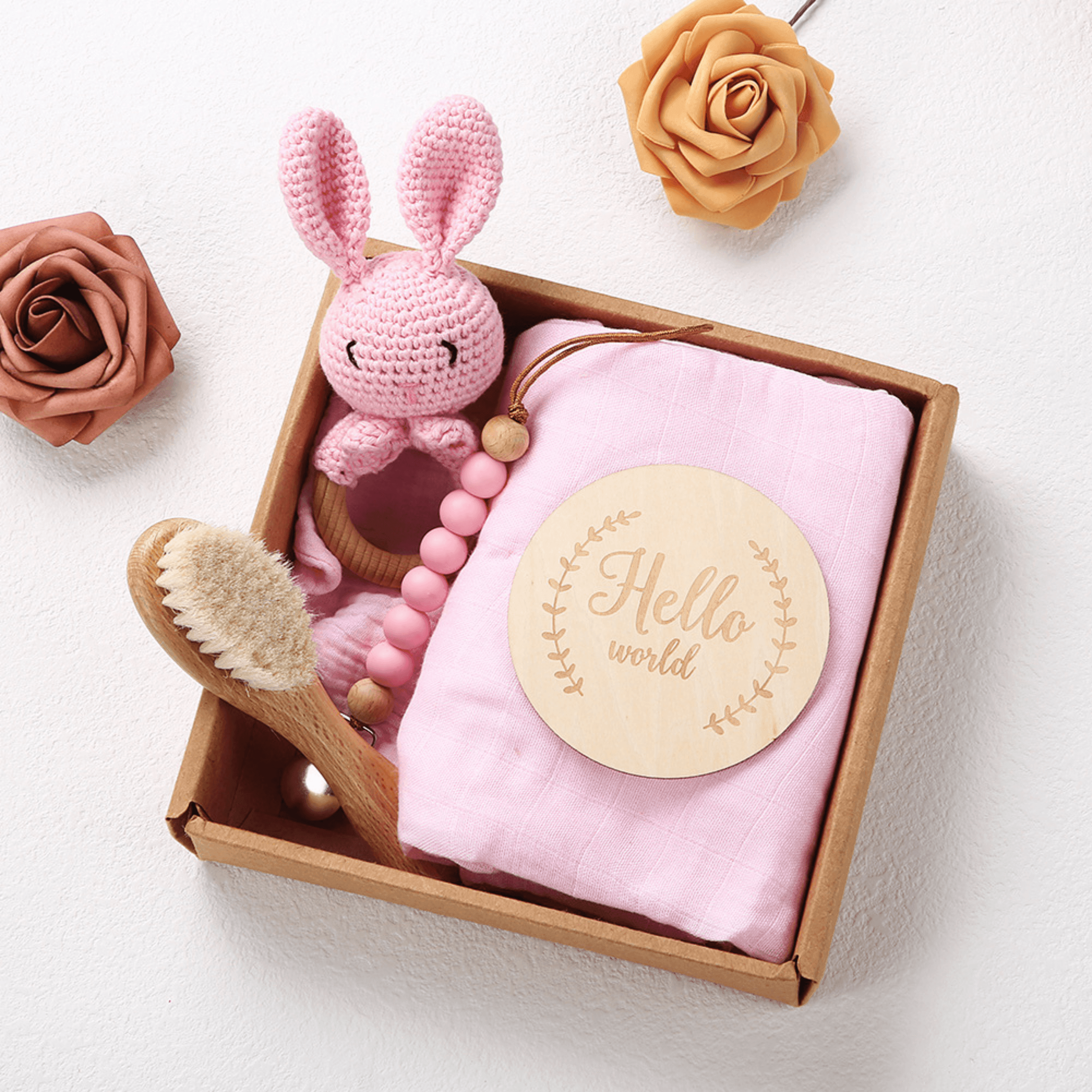 Newborn baby Girl shower mutual gift box/ Pink purple flower theme popular gift box/ welcome baby gift