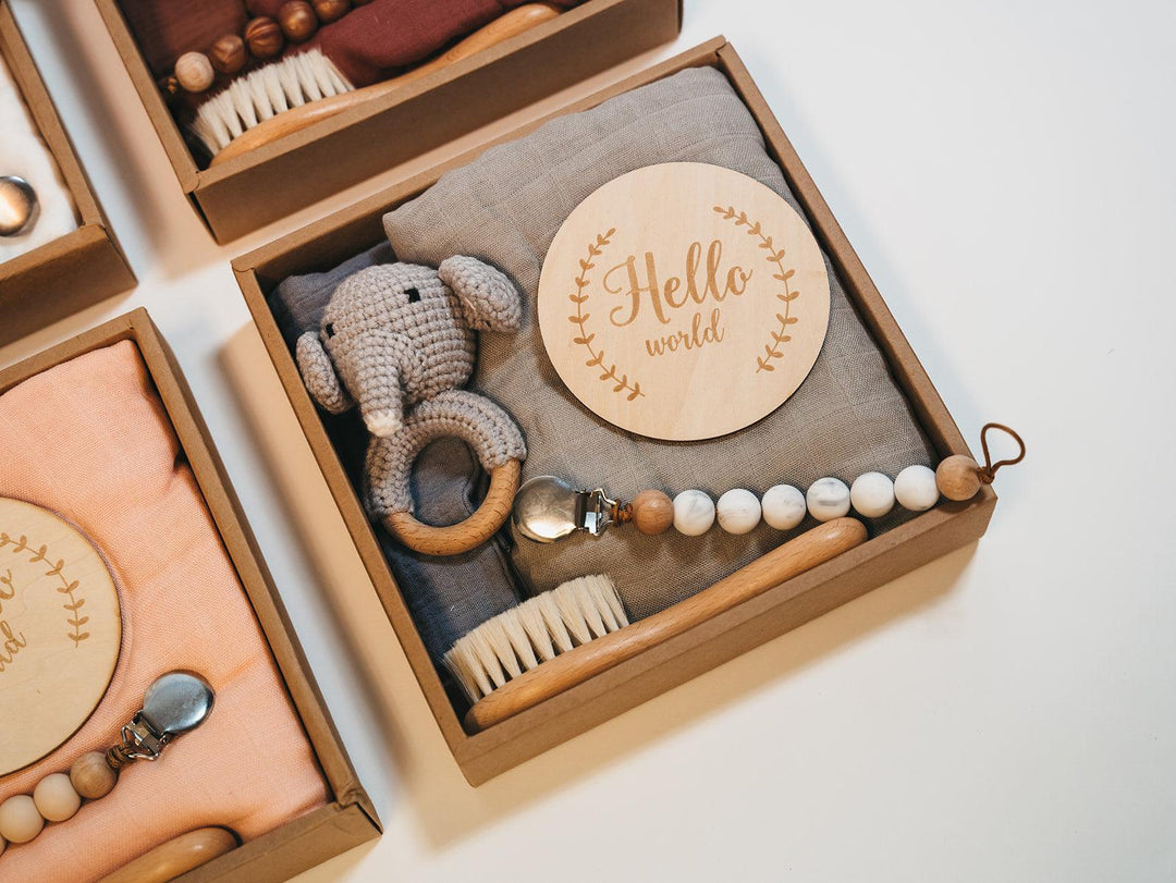 trending baby gifts Welcome Baby Gift Set – Grey | Unisex Baby Gift Box