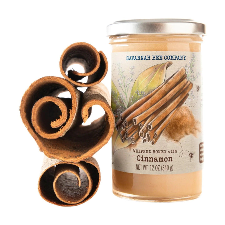 Whipped Honey with Cinnamon, 3oz, with cinnamon sticks