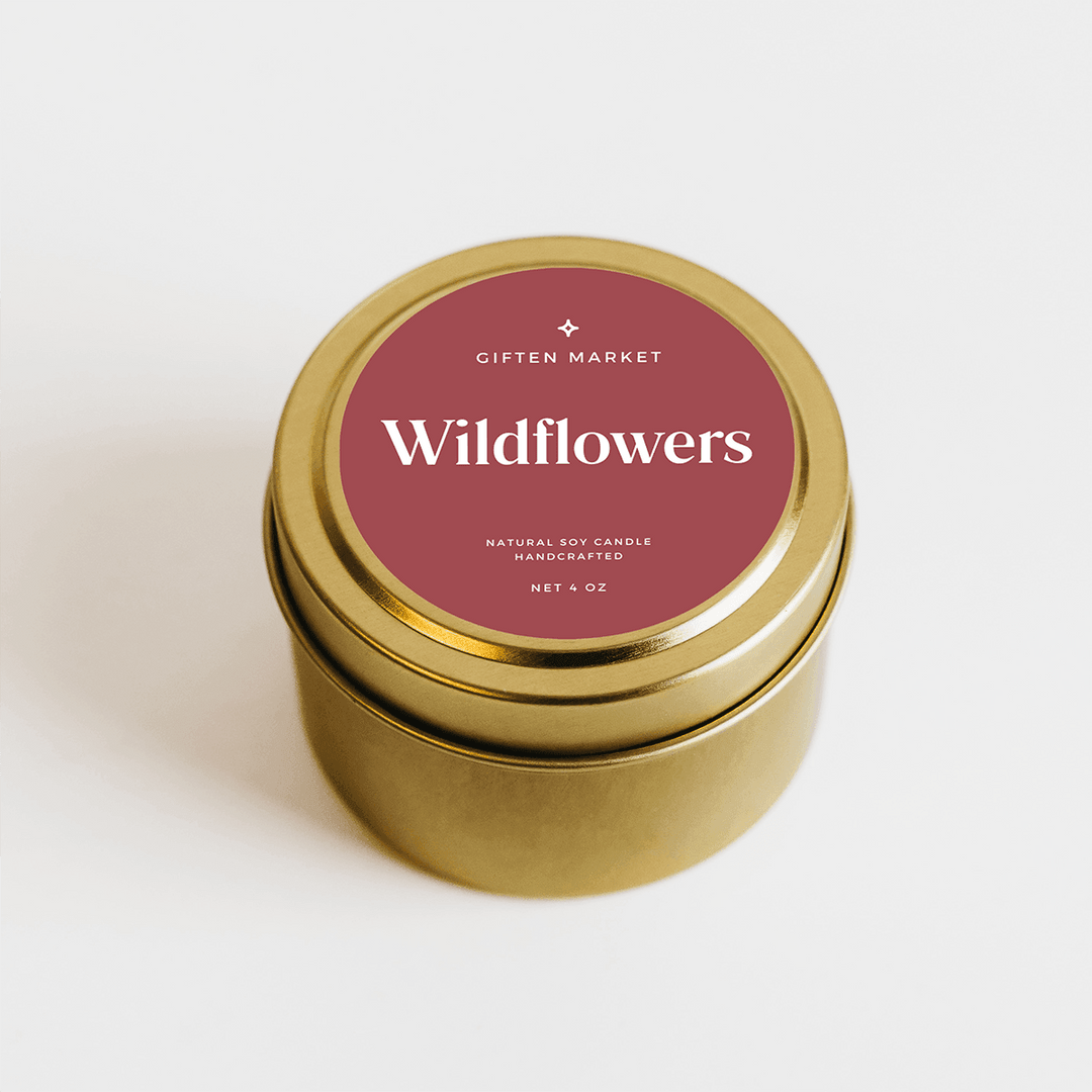 Wildflowers Gold Travel Candle - Giften Market
