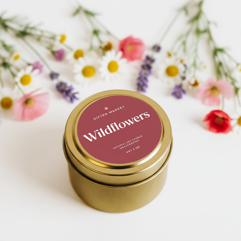 Wildflowers Gold Travel Candle - Giften Market
