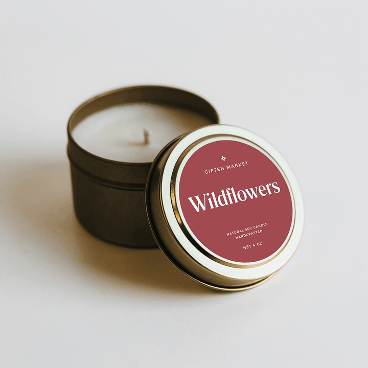 Wildflowers Gold Travel Candle - Giften Market