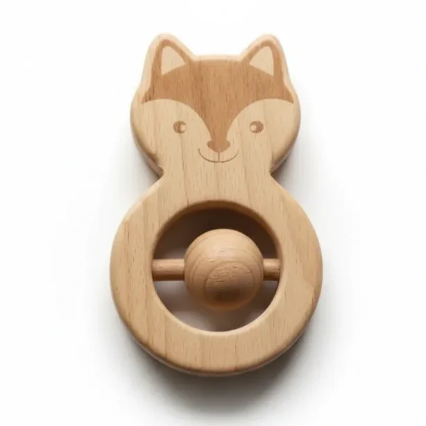 Wooden Fox Rattle - Giften Market