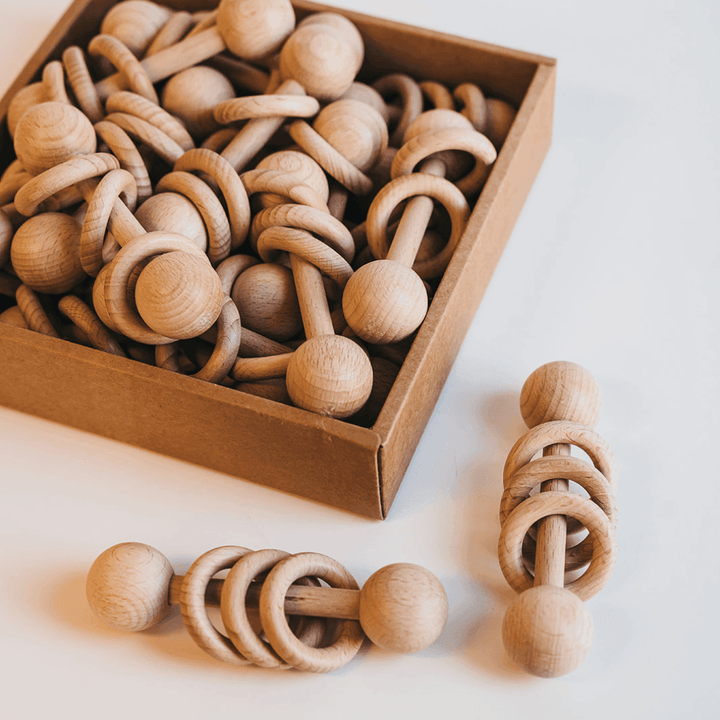 Wooden Rings Rattle Wooden Ring Rattle - Baby Shower Gifts - Gender Neutral Gift For New ...