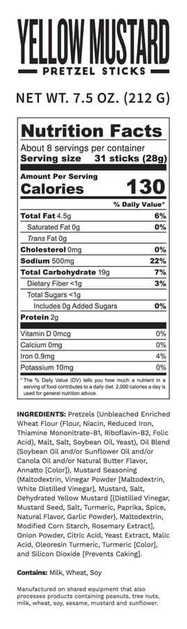 Yellow Mustard Seasoned Pretzels - Giften Market