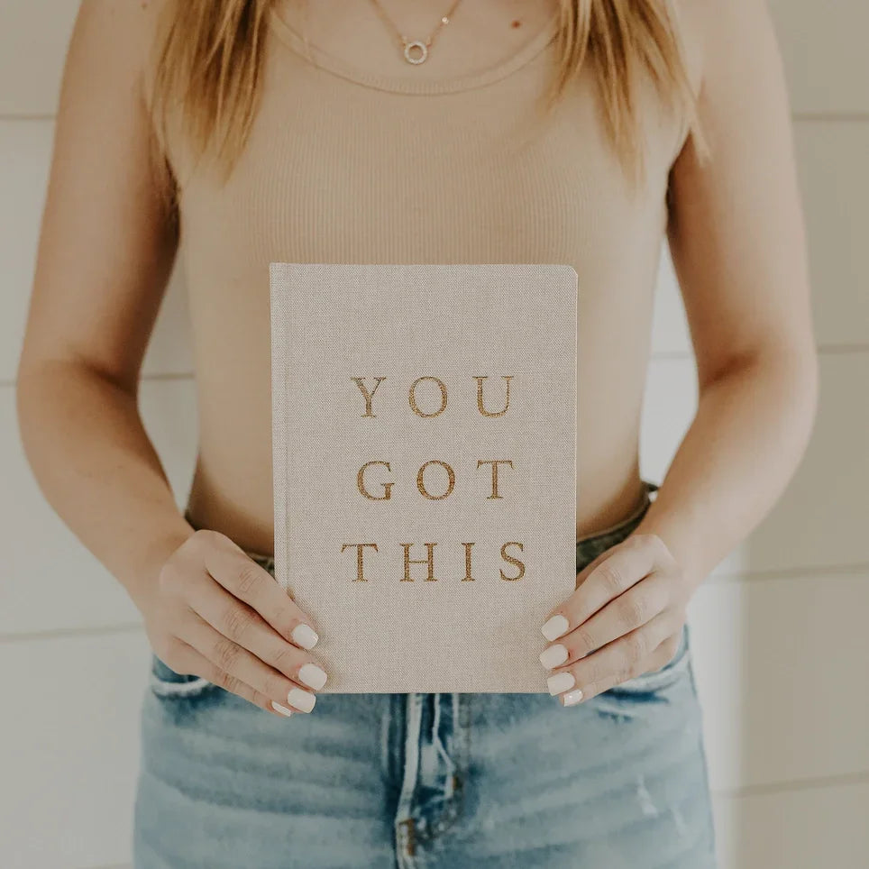 You Got This - Tan & Gold Foil Fabric Journal - Giften Market