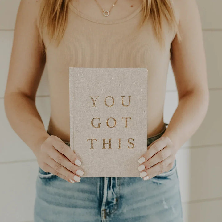 You Got This - Tan & Gold Foil Fabric Journal - Giften Market