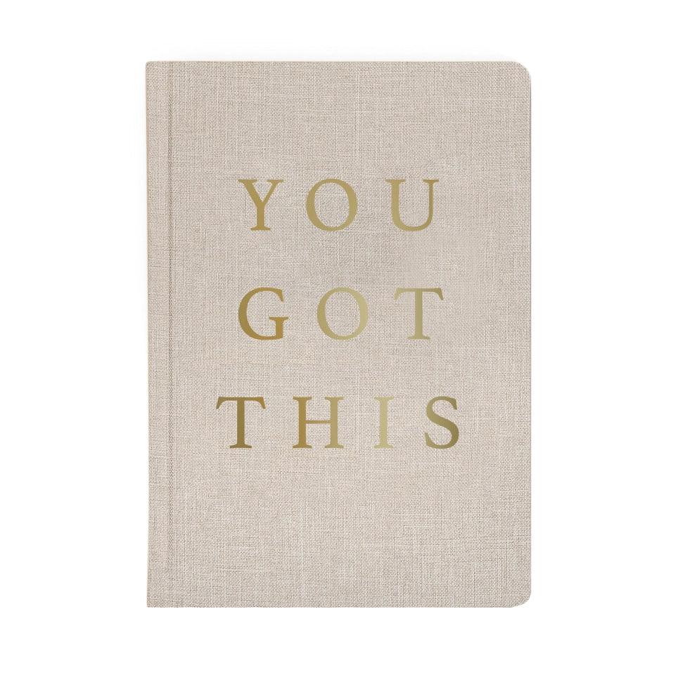 You Got This - Tan & Gold Foil Fabric Journal - Giften Market