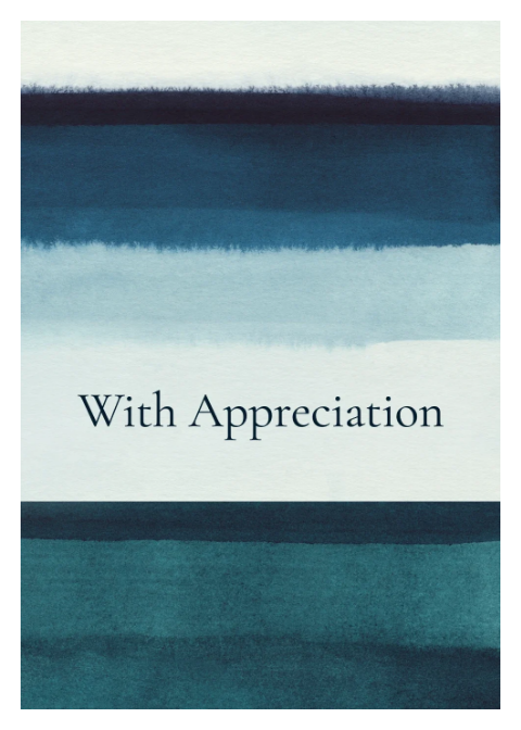 With Appreciation - Watercolor Stripe