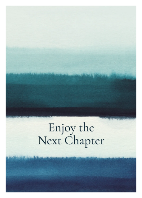 Enjoy the next chapter - watercolor stripe