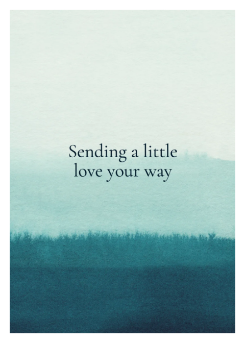 Sending a little love - watercolor stripe
