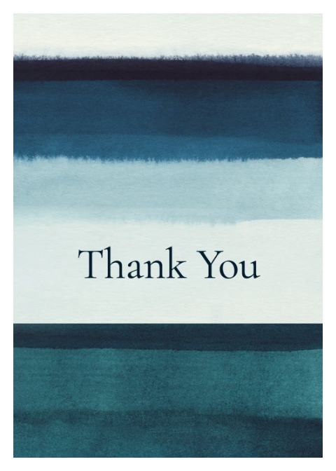 Thank You - Watercolor Stripe