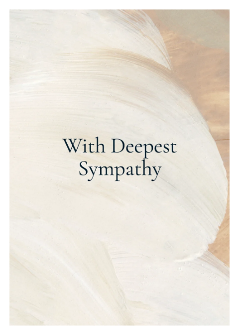 With Deepest Sympathy - Cream
