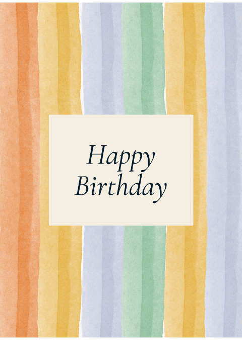 Happy Birthday - Rainbow Stripe