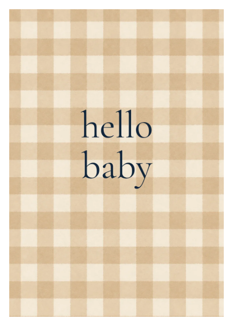 Hello Baby - Tan Gingham
