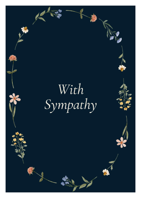 With Sympathy - Navy Floral