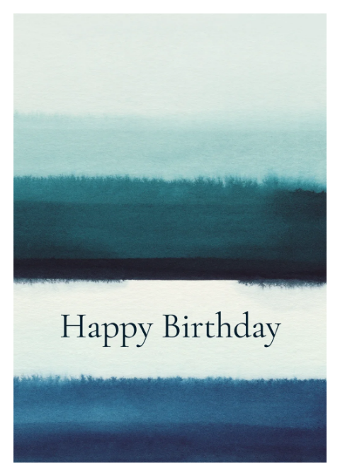 Happy Birthday - Watercolor Stripe