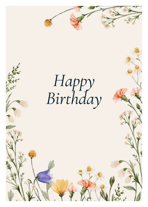 Happy Birthday - Floral